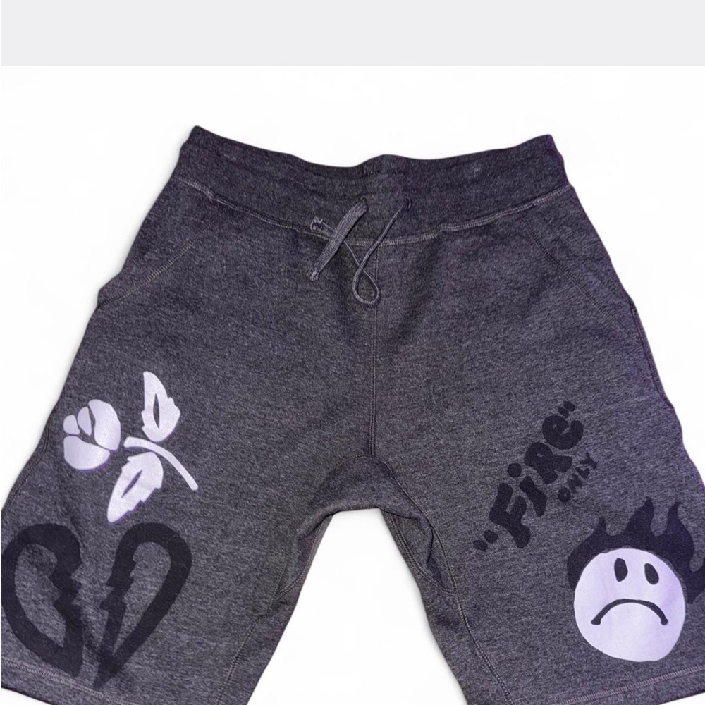 Kids Gray Graphic Shorts